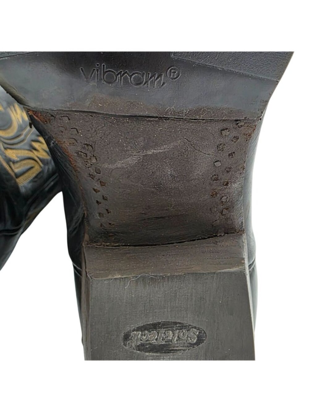 Liberty Boots Co Mens 12D Black Brown Leather Cowboy Western Biker Motorcycle - Picture 15 of 16